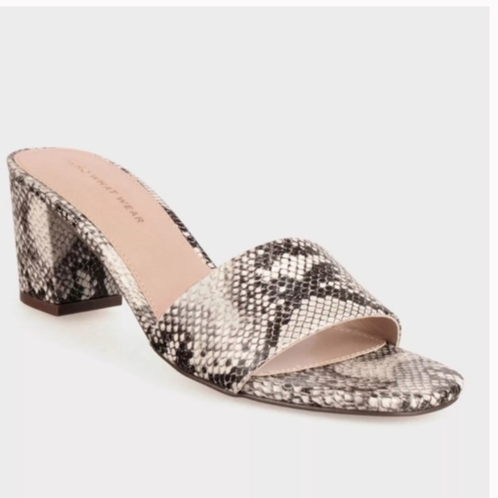 Who What Wear sandal block‎ heel snakeskin